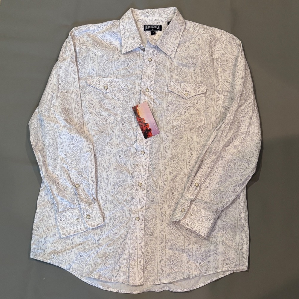 Panhandle Slim Men's Large Pearl Snap Shirt Cotton Southwest Western NWT